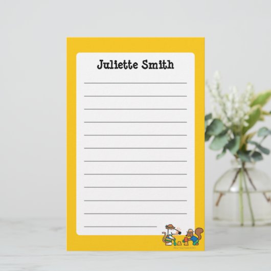 Maisy en Cyril bouwen een Zand Castle Briefpapier (Staand voorkant)