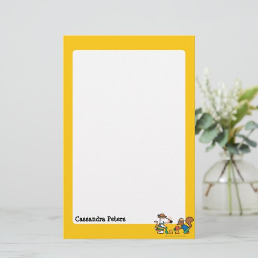 Maisy en Cyril bouwen een Zand Castle Briefpapier (Staand voorkant)