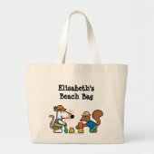 Maisy en Cyril bouwen een Zand Castle Grote Tote Bag (Voorkant)