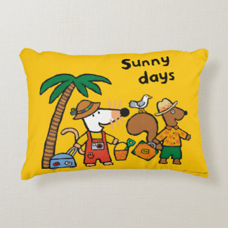 Maisy en Cyril met palmboom aan de strand Accent Kussen