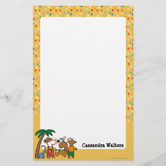 Maisy en Cyril met palmboom aan de strand Briefpapier (Voorkant)