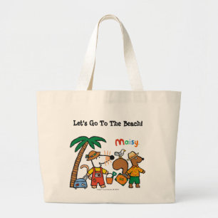 Maisy en Cyril met palmboom aan de strand Grote Tote Bag