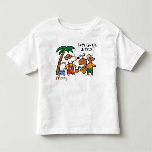 Maisy en Cyril met palmboom aan de strand Kinder Shirts (Voorkant)