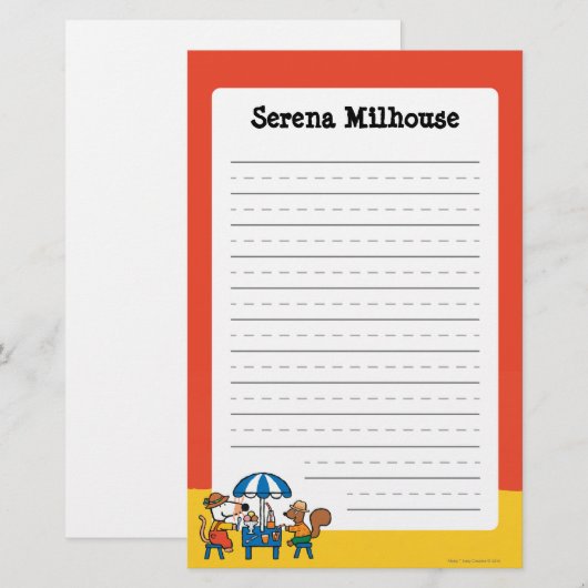 Maisy en Cyril Snacktime in het strand Briefpapier (Voorkant / Achterkant)