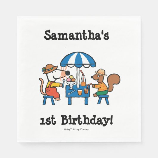 Maisy en Cyril Verjaardag Servetten (Voorkant)