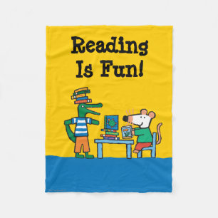 Maisy en de Vrienden genieten van de Bibliotheek Fleece Deken