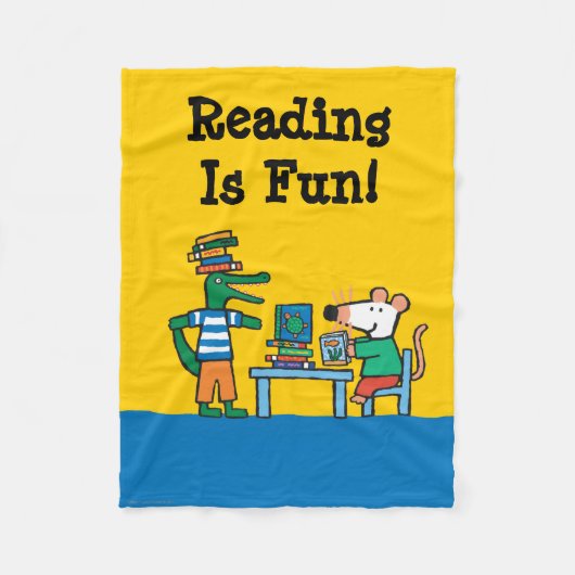 Maisy en de Vrienden genieten van de Bibliotheek Fleece Deken (Voorkant)