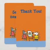 Maisy en Dotty Paint op Preschool Bedankkaart (Voorkant / Achterkant)