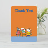 Maisy en Dotty Paint op Preschool Bedankkaart (Staand voorkant)