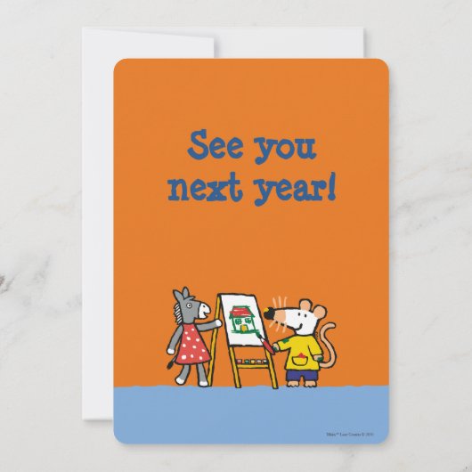 Maisy en Dotty Paint op Preschool Bedankkaart (Achterkant)