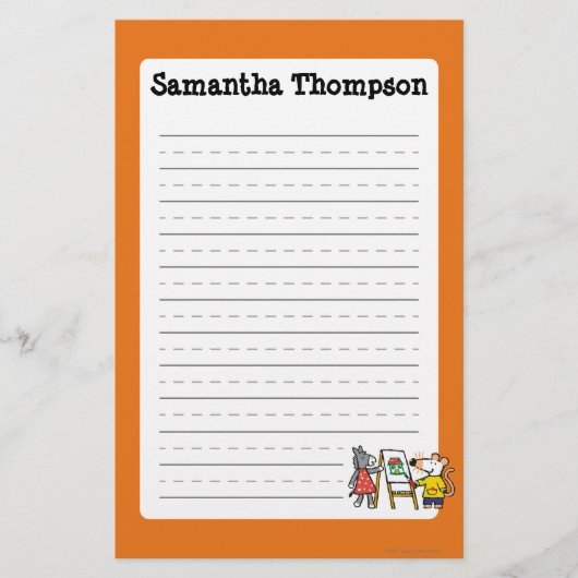 Maisy en Dotty Paint op Preschool Briefpapier (Voorkant)