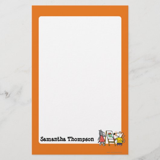 Maisy en Dotty Paint op Preschool Briefpapier (Voorkant)