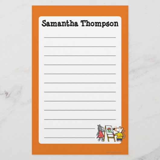 Maisy en Dotty Paint op Preschool Briefpapier (Voorkant)