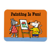 Maisy en Dotty Paint op Preschool Magneet (Horizontaal)
