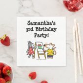 Maisy en Dotty Paint op Preschool Servet (Insitu)