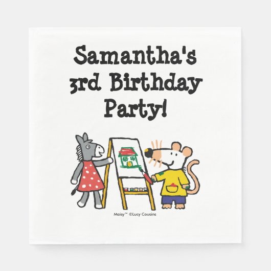 Maisy en Dotty Paint op Preschool Servet (Voorkant)