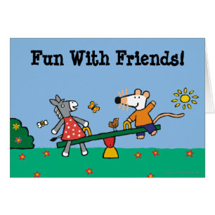 Maisy en Dotty Seesaw op de speelplaats