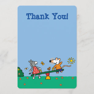 Maisy en Dotty Seesaw op de speelplaats Bedankkaart