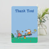 Maisy en Dotty Seesaw op de speelplaats Bedankkaart (Staand voorkant)