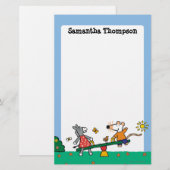 Maisy en Dotty Seesaw op de speelplaats Briefpapier (Voorkant / Achterkant)