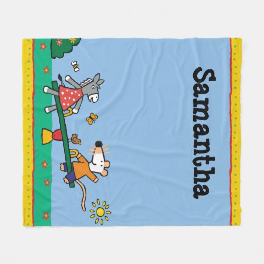 Maisy en Dotty Seesaw op de speelplaats Fleece Deken (Voorkant (Horizontaal))
