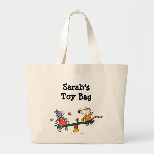 Maisy en Dotty Seesaw op de speelplaats Grote Tote Bag (Voorkant)