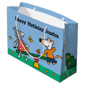 Maisy en Dotty Seesaw op de speelplaats Large Cadeautasje (Achterkant Gekanteld)