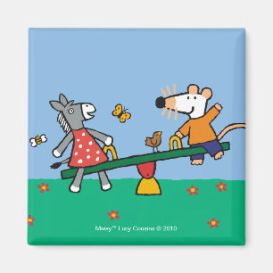Maisy en Dotty Seesaw op de speelplaats Magneet