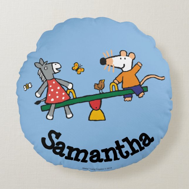 Maisy en Dotty Seesaw op de speelplaats Rond Kussen (Voorkant)