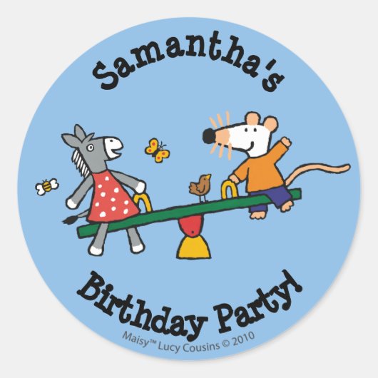 Maisy en Dotty Seesaw op de speelplaats Ronde Sticker (Voorkant)