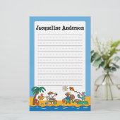 Maisy en Friends bij de Beach Briefpapier (Staand voorkant)