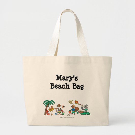 Maisy en Friends bij de Beach Grote Tote Bag (Voorkant)