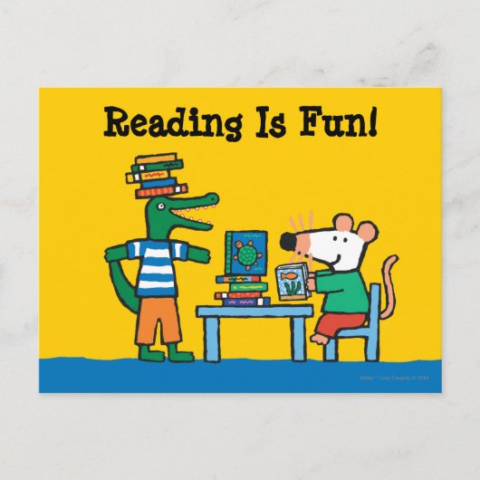 Maisy en Friends Geniet van de bibliotheek Briefkaart (Voorkant)