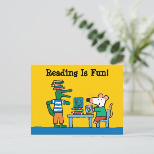 Maisy en Friends Geniet van de bibliotheek Briefkaart (Staand voorkant)