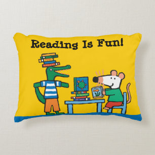 Maisy en Friends Geniet van de bibliotheek Decoratief Kussen
