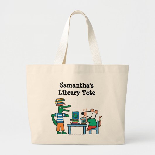 Maisy en Friends Geniet van de bibliotheek Grote Tote Bag (Voorkant)