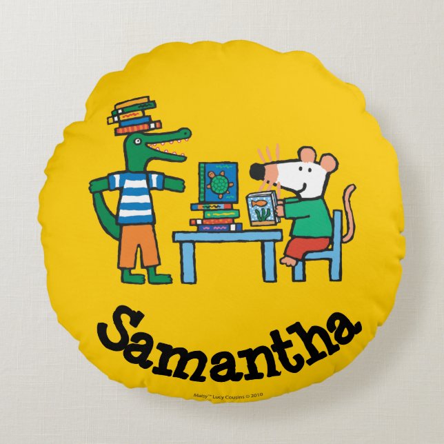 Maisy en Friends Geniet van de bibliotheek Rond Kussen (Voorkant)