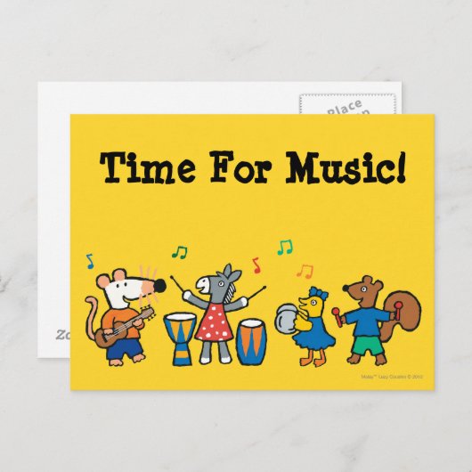 Maisy en Friends Play in Band Briefkaart (Voorkant / Achterkant)