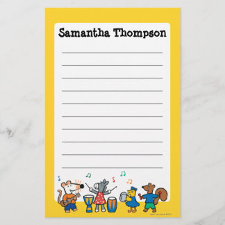 Maisy en Friends Play in Band Briefpapier