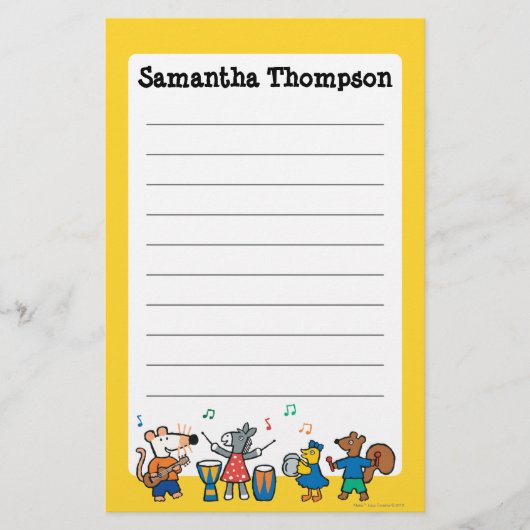 Maisy en Friends Play in Band Briefpapier (Voorkant)