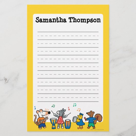 Maisy en Friends Play in Band Briefpapier (Voorkant)