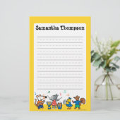 Maisy en Friends Play in Band Briefpapier (Staand voorkant)