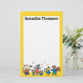 Maisy en Friends Play in Band Briefpapier (Staand voorkant)