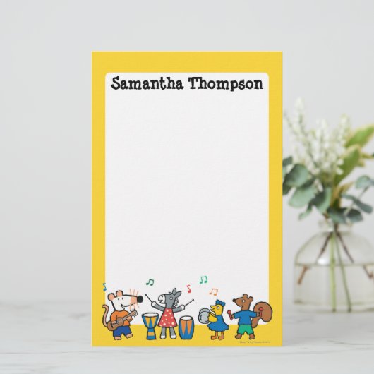 Maisy en Friends Play in Band Briefpapier (Staand voorkant)