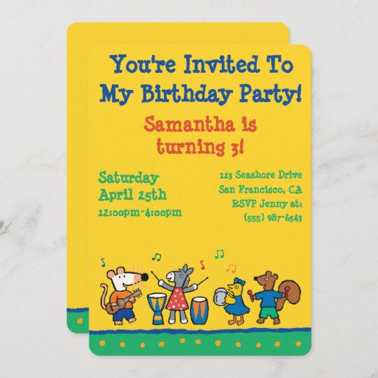 Maisy en Friends Play in Band Kaart (Voorkant / Achterkant)