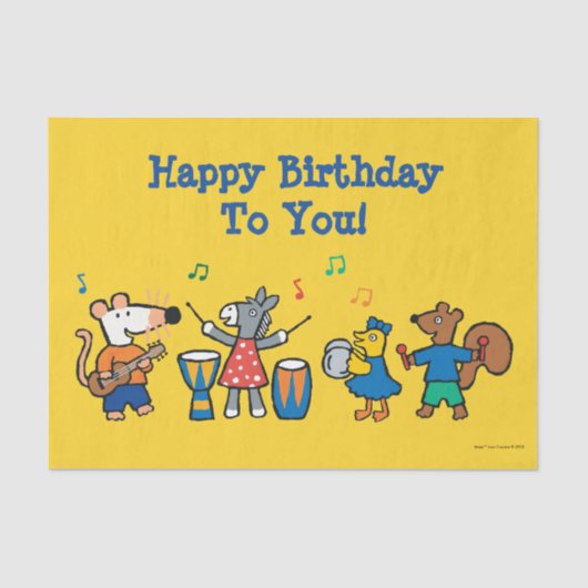 Maisy en Friends Play in Band Tissuepapier (Voorkant)