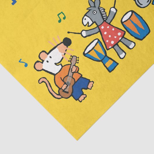 Maisy en Friends Play in Band Tissuepapier (Detail)