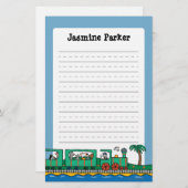 Maisy en Friends Ride on Green Train Briefpapier (Voorkant / Achterkant)