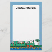 Maisy en Friends Ride on Green Train Briefpapier (Voorkant)