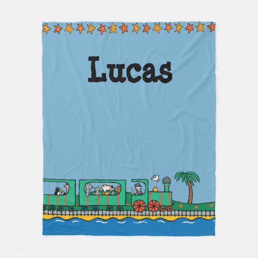 Maisy en Friends Ride on Green Train Fleece Deken (Voorkant)